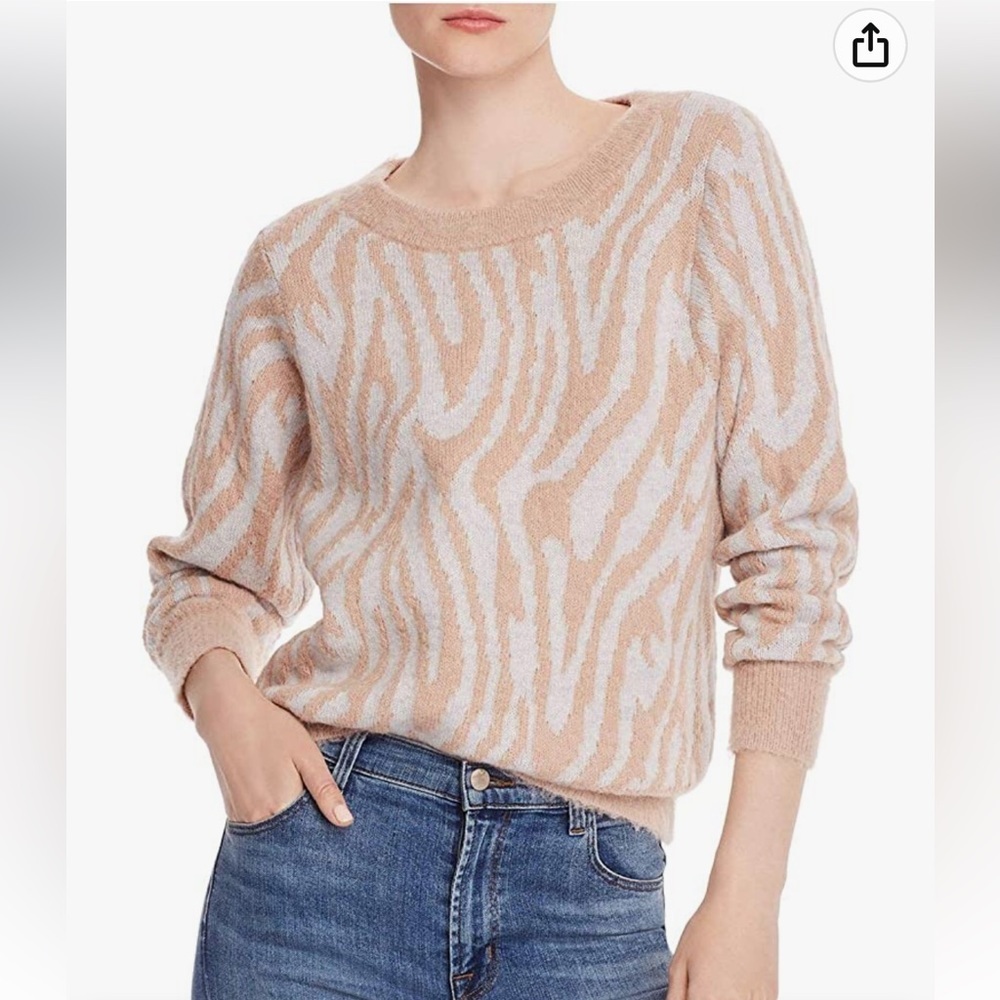 Rebecca Taylor Pink Zebra Print Sweater